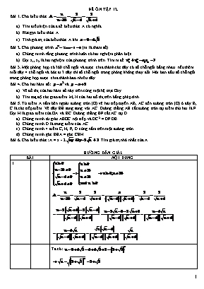 Đề ôn tập môn Toán Lớp 9 - Đề số 12 (Có đáp án)